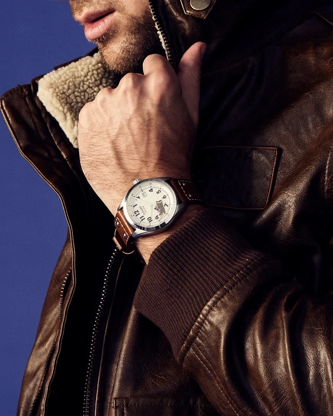 Mickey Aviator Ivory Dial Leather Strap BV1088-08W | CITIZEN